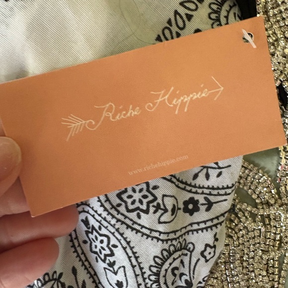 Black and White Paisley Bandanas with Rhinestone Fringed Edges - Picture 2 of 6